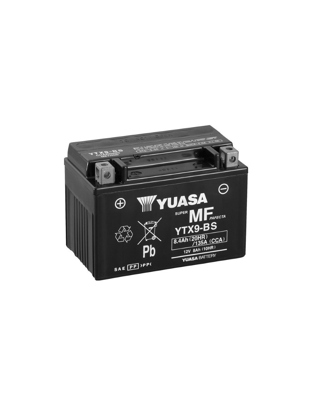 Yuasa - Batterie moto YUASA YTX9-BS 12V 8Ah - 1001Piles Batteries